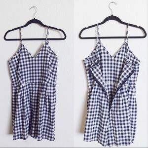 Dear creatures navy gingham romper